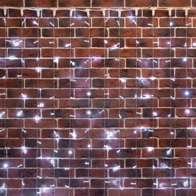 Светодиодный занавес NEON-NIGHT 2х6м БЕЛЫЙ, прозрачный ПВХ, IP65, мерцание, 230В