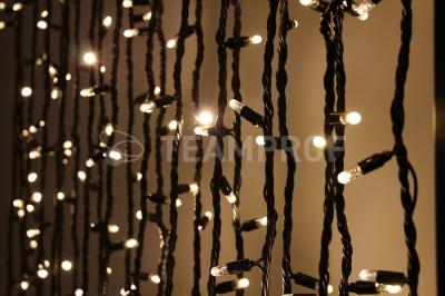 Светодиодная гирлянда нить Teamprof, 20м, 200 LED, 220В, динамика,  герм.колп, чер.провод, т.белый Светодиодная гирлянда нить Teamprof, 20м, 200 LED, 220В, динамика,  герм.колп, чер.провод, т.белый