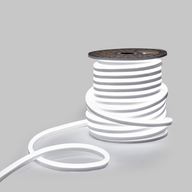 Качественная картинка Гибкий неон NEON-NIGHT 15х26мм односторонний 120 LED/м БЕЛЫЙ 230В бухта 50м