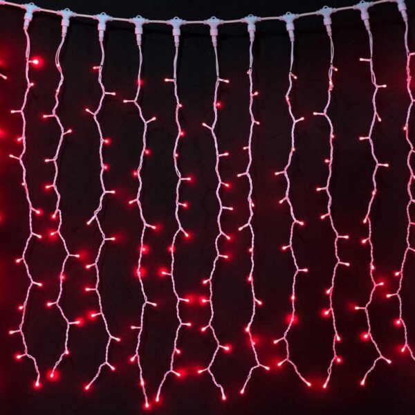 Качественная картинка Программируемый светодиодный занавес Laitcom, 1х3м, 420 LED, IP65, белый провод, SMART-RGB