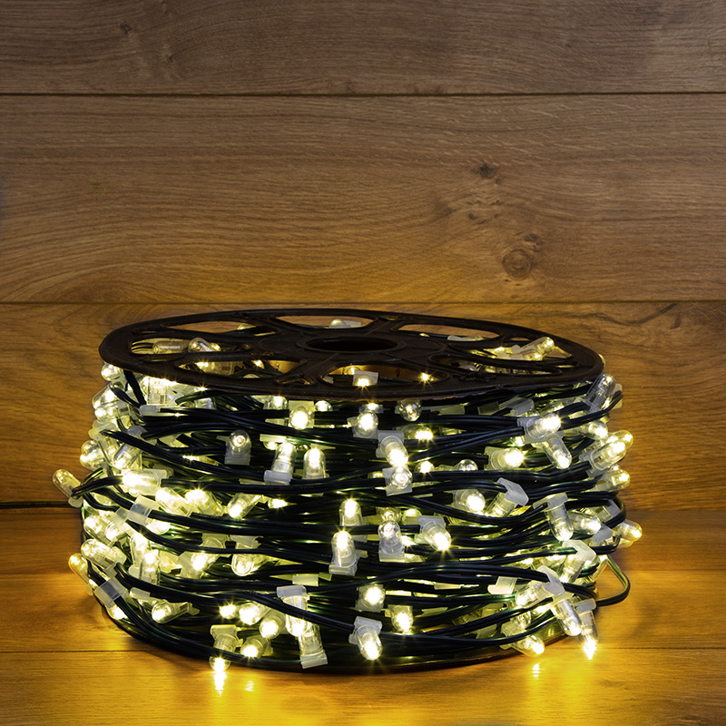 Качественная картинка Гирлянда NEON-NIGHT Clip Light 12V шаг 150 мм, ТЕПЛЫЙ БЕЛЫЙ, мерцание