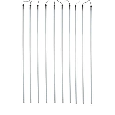 Тающие сосульки NEON-NIGHT 10 шт. х 100см, шаг 100см, ТЕПЛЫЙ БЕЛЫЙ, черный каучук, IP65, 24В