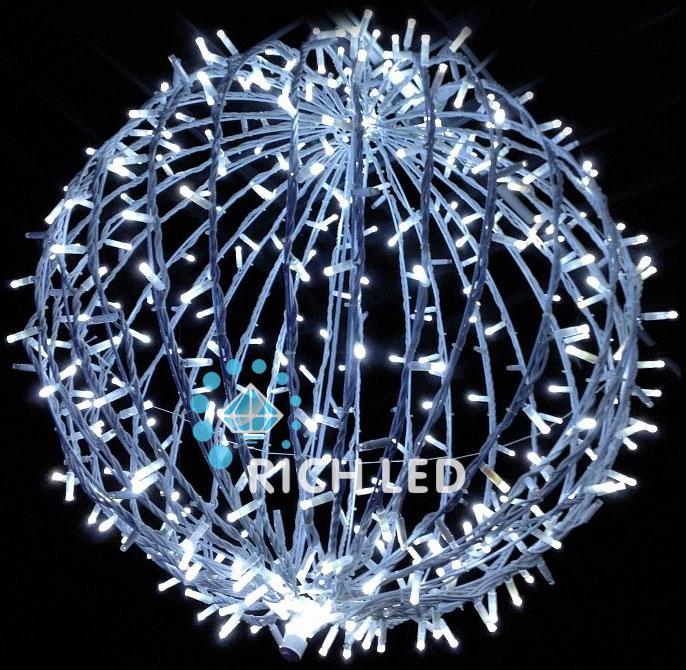 Качественная картинка Светодиодный шар RichLed, 220 В, 120 см, композит, постоянное свечение, цвет белый