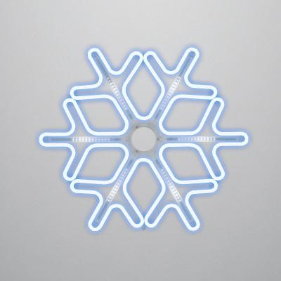 Фигура LED из неона Снежинка с эффектом тающих сосулек 60x60см СИНИЙ/БЕЛЫЙ NEON-NIGHT
