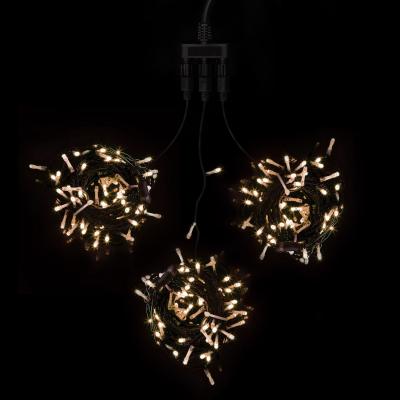Комплект гирлянды Laitcom, 60м., 3x20м, 600 LED, IP54, 24V, черн.пр.ПВХ, т.белый с мерц.белого диода