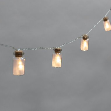 Качественная картинка Гирлянда светодиодная Баночки Neon-Night 1,5 м, прозр.ПВХ, IP 20, 10 LED, теп.белый, 2хАА (нет)