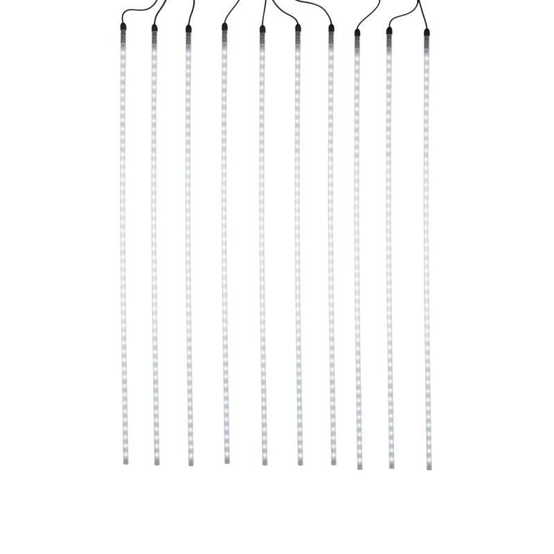 Качественная картинка Тающие сосульки NEON-NIGHT 10 шт. х 100см, шаг 100см, БЕЛЫЙ, черный каучук, IP65, 24В