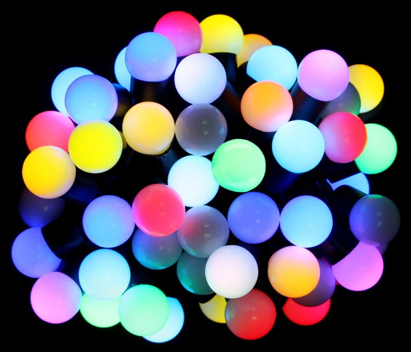 Качественная картинка Гирлянда RichLed Шарики, 220 В, RGB, автосмена цвета, уличная
