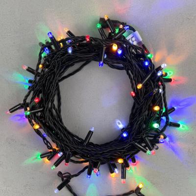 Светодиодная нить с колпачком Laitcom 10 м, 100 LED, IP65, черн.провод, (мерц. БЕЛЫЙ ДИОД), разноцв
