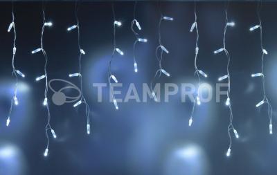 Светодиодная бахрома Teamprof 3х0.6м, IP65, герм.колп.,статика, прозрачный провод, белая