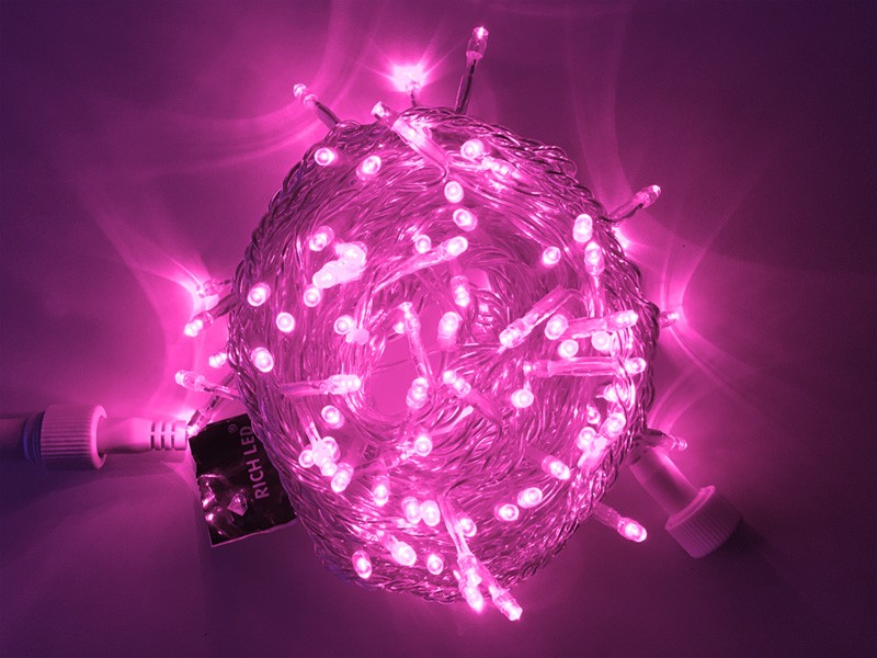 Качественная картинка Светодиодные гирлянды RichLed Нить 10 м, 24 В, пост.свеч, прозр.провод, цвет розовый