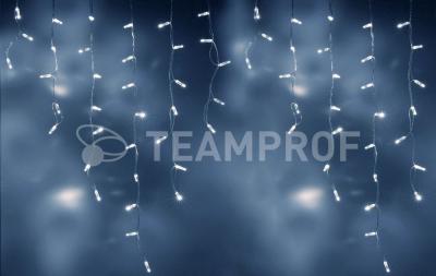 Светодиодная бахрома Teamprof 3х0.9м, IP65, герм.колп., мерцание, прозрачный провод, белая