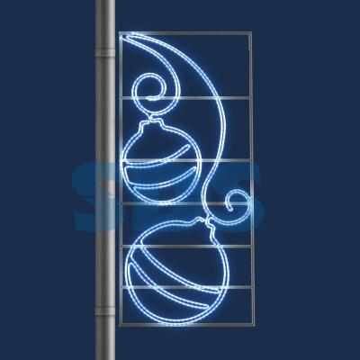 Декоративная консоль Рождественские шары 200 см белые Neon-Night