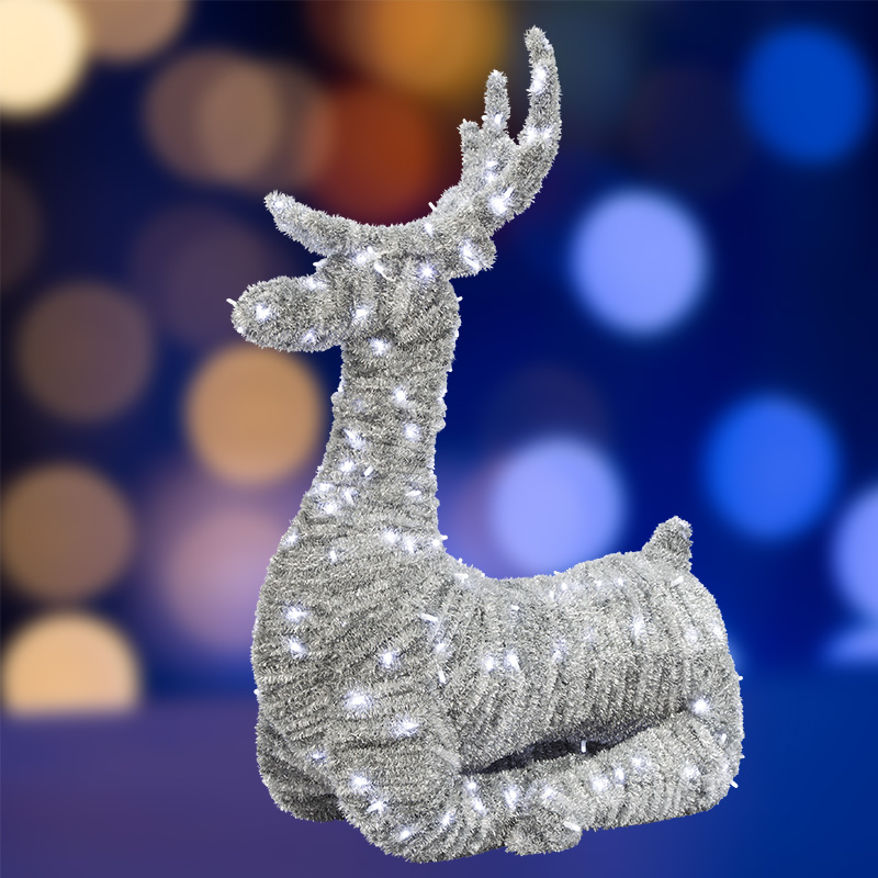 Качественная картинка Фигура объемная пушистая Олень Лежачий