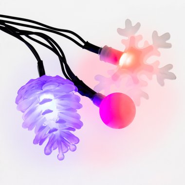Качественная картинка Гирлянда светодиодная (шарики,снежикнки,ёлочки) Neon-Night 4,4м, прозрачный ПВХ, IP20, 30LED, мульти