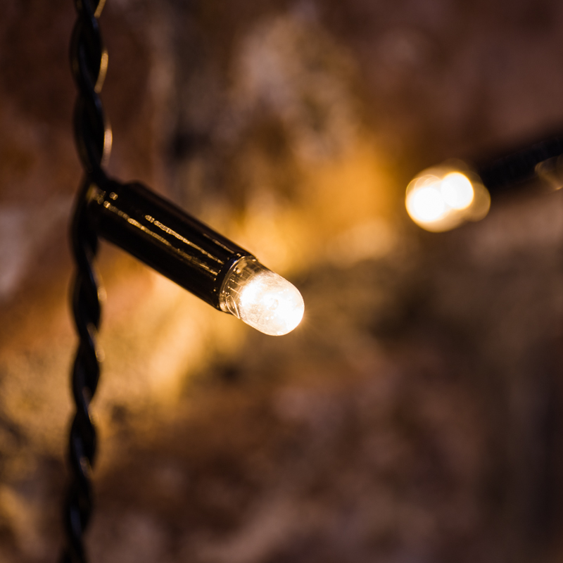 Качественная картинка Светодиодный занавес NEON-NIGHT 2х3м ТЕПЛЫЙ БЕЛЫЙ, черный ПВХ, IP65, постоянное свечение, 230В