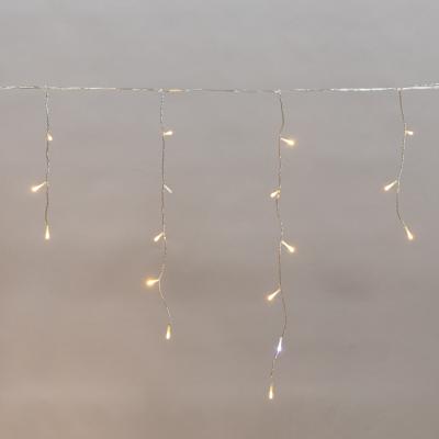 Светодиодная бахрома NEON-NIGHT 25х0,6м ТЕПЛЫЙ БЕЛЫЙ мерцание, прозрачный провод, IP44, 230В