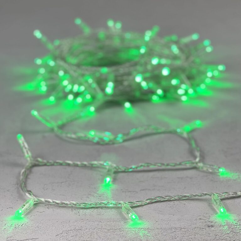 Качественная картинка Светодиодная нить с колпач. Laitcom, 10 м, 220В, IP65, 100 led, прозрачный провод, зеленый