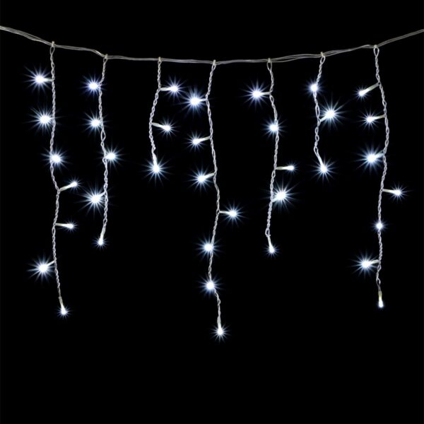 Качественная картинка Светодиодная бахрома Laitcom 3x0,5м., 150 LED, IP65, прозр. пр., белый