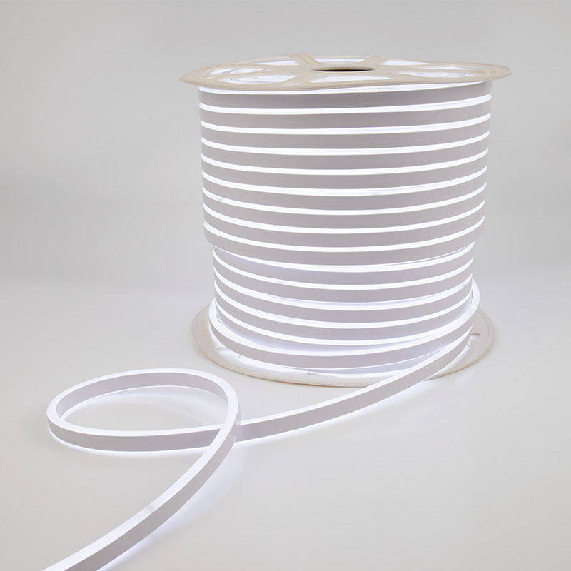 Качественная картинка Гибкий неон NEON-NIGHT 8х16мм двухсторонний 120 LED/м БЕЛЫЙ 230В бухта 100м