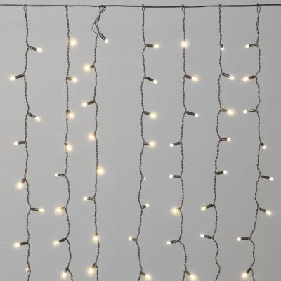 Светодиодный занавес облегченный Laitcom, 2x1м, 200 LED, IP65, прозр. провод, с колп., теплый белый
