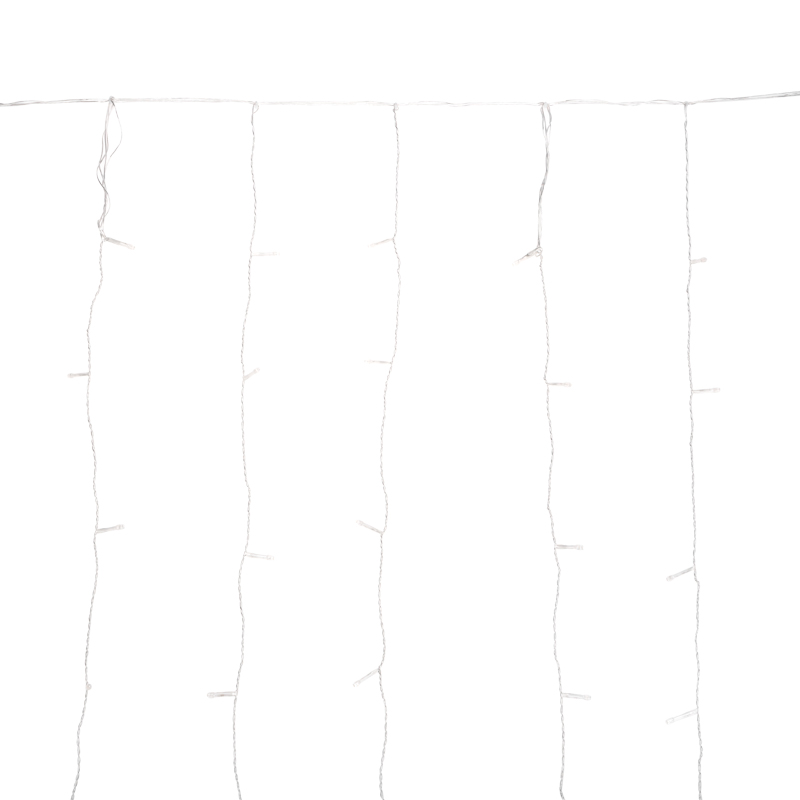 Качественная картинка Светодиодный дождь NEON-NIGHT 2х3м БЕЛЫЙ, мерцание, прозрачный провод, IP44,, 230В