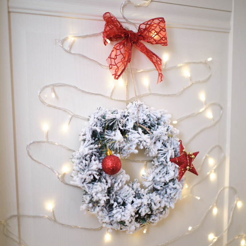 Качественная картинка Заснеженный еловый венок NEON-NIGHT Ø 30 см, ПВХ