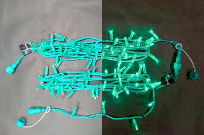 Светодиодные гирлянды RichLed Нить 10 м, 220 В, пост.свеч, IP 65, герм.колп, зеленый провод, зеленый