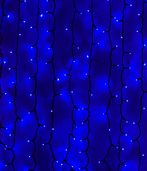 Качественная картинка 01-049 Светодиодный занавес Laitcom, 2x2м, 400 LED, IP54, прозр. пр., синий (мерцание)