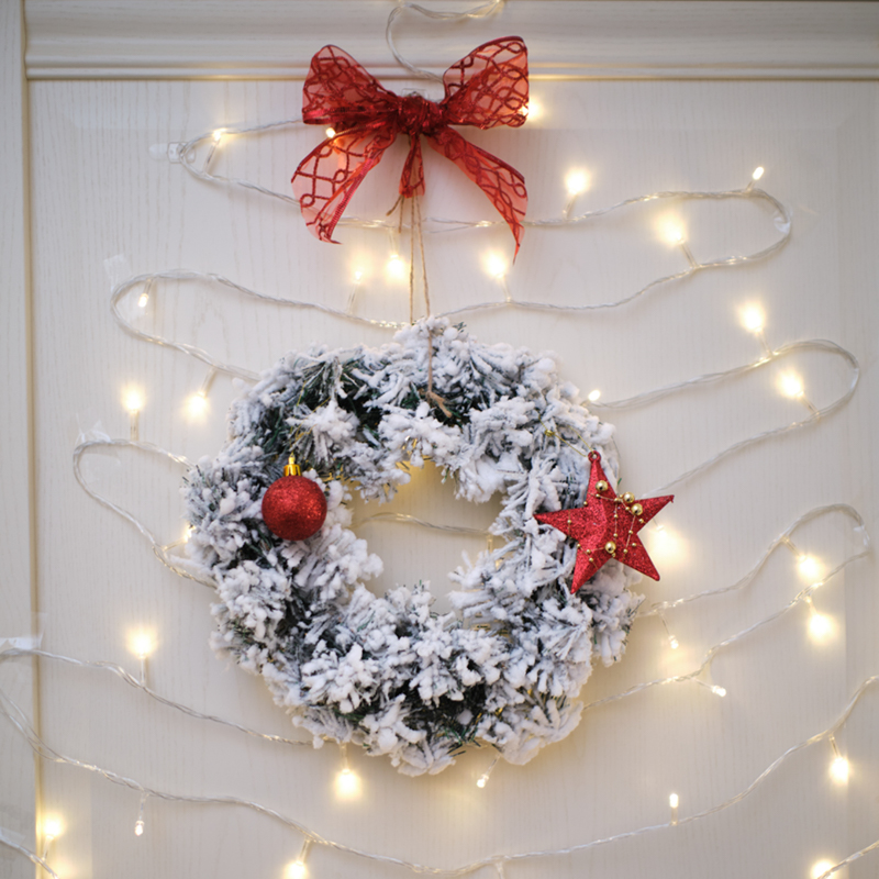 Качественная картинка Заснеженный еловый венок NEON-NIGHT Ø 30 см, ПВХ