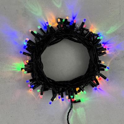 Светодиодная нить с колпачком Laitcom, 10м, 100 LED, IP65, черный провод ПВХ, разноцветный