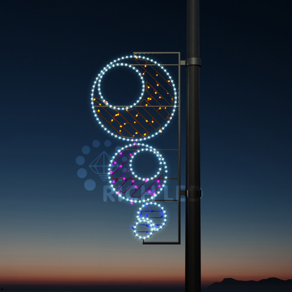 Качественная картинка Светодиодные уличные консоли круги  Rich LED 1,5м х 0,60 м.