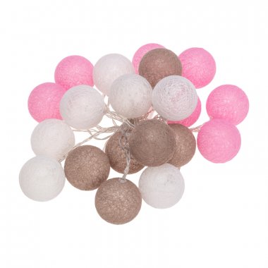 Тайские фонарики Вельвет Neon-Night 3,5м, проз.ПВХ, IP20, 20LED, т.белый, батарейки 2*АА (нет)