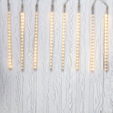 Тающие сосульки Neon-Night 8шт.х 50см, шаг 40см, 240LED, прозрачный ПВХ, IP20, 230В, теплый белый