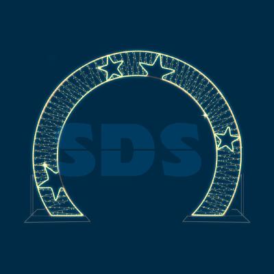 Декоративная арка со звездами плоская 300 см теплая белая Neon-Night