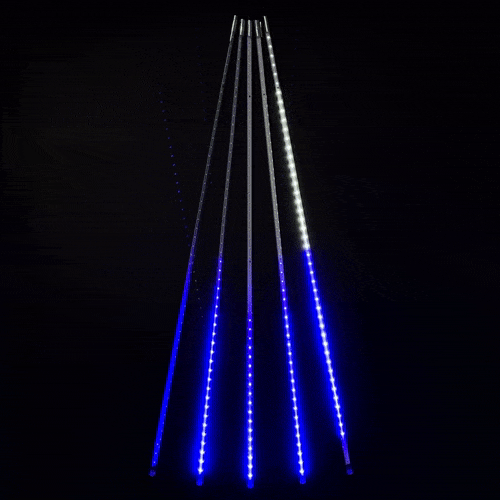 Качественная картинка 15-024 Комплект "Тающие сосульки" Laitcom, 24V, 5х1м, 480 Led, белый-синий