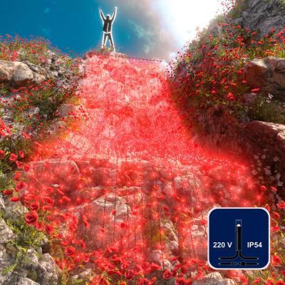 Светодиодный занавес RichLed, 2*9 м, 220 В, постоянное свечение, IP54, цвет красный Светодиодный занавес RichLed, 2*9 м, 220 В, постоянное свечение, IP54, цвет красный