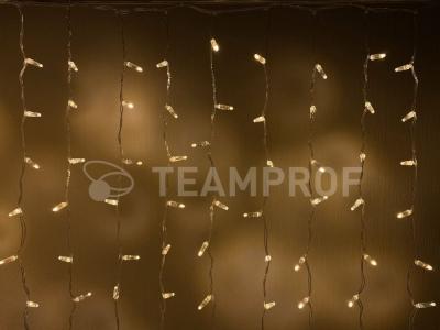 Светодиодный занавес Teamprof 2х1м, статика, прозрачный провод, теплый белый Светодиодный занавес Teamprof 2х1м, статика, прозрачный провод, теплый белый