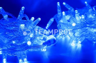 Светодиодная гирлянда нить TeamProf 10м, 100 LED, 220В, мерцание, прозр. провод, герм.колп., синий Светодиодная гирлянда нить TeamProf 10м, 100 LED, 220В, мерцание, прозр. провод, герм.колп., синий