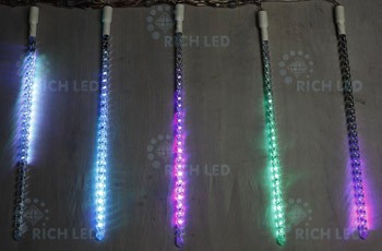 Качественная картинка Тающая сосулька светодиодная Rich LED, 10*0.5 м., цвет свечения RGB