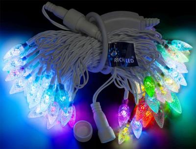 Гирлянда Шишки RichLed, 220 В, RGB, автосмена цвета, уличная, провод белый Гирлянда Шишки RichLed, 220 В, RGB, автосмена цвета, уличная, провод белый