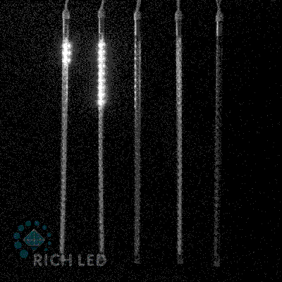 Тающая сосулька светодиодная Rich LED, 10*0.5 м., цвет свечения белый, IP65 Тающая сосулька светодиодная Rich LED, 10*0.5 м., цвет свечения белый, IP65