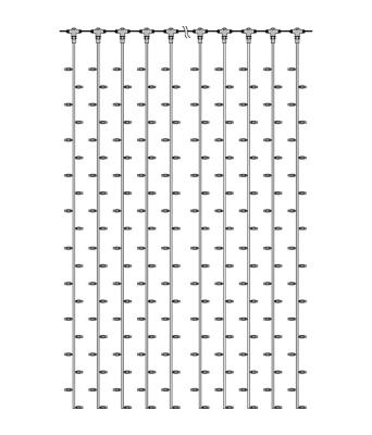 Светодиодный занавес Laitcom с колпачком, 1x6м, 600 LED, IP65, прозр. пр., белый Светодиодный занавес Laitcom с колпачком, 1x6м, 600 LED, IP65, прозр. пр., белый