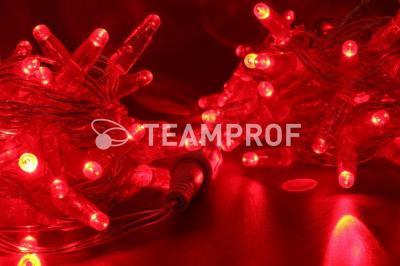 Светодиодная гирлянда нитьTeamProf 10м, 100 LED, 220В, мерцание, прозр. провод, герм.колп., красный Светодиодная гирлянда нитьTeamProf 10м, 100 LED, 220В, мерцание, прозр. провод, герм.колп., красный