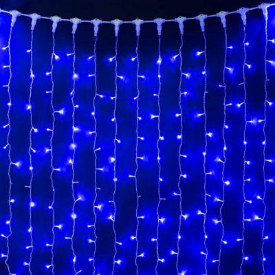 Светодиодный занавес Laitcom, 2 x 3 м, 600 led, IP54, прозр провод, мерц белого диода, синий Светодиодный занавес Laitcom, 2 x 3 м, 600 led, IP54, прозр провод, мерц белого диода, синий