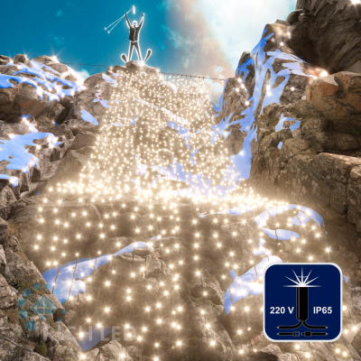 Светодиодный занавес RichLed, 2*9 м, 220 В, мерцание, IP 65, герметичный колпачок, цвет теплый белый Светодиодный занавес RichLed, 2*9 м, 220 В, мерцание, IP 65, герметичный колпачок, цвет теплый белый