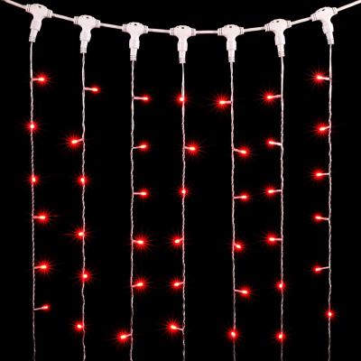 Светодиодный занавес Laitcom, 1x6м, 600 LED, IP54, прозр. провод, красный Светодиодный занавес Laitcom, 1x6м, 600 LED, IP54, прозр. провод, красный