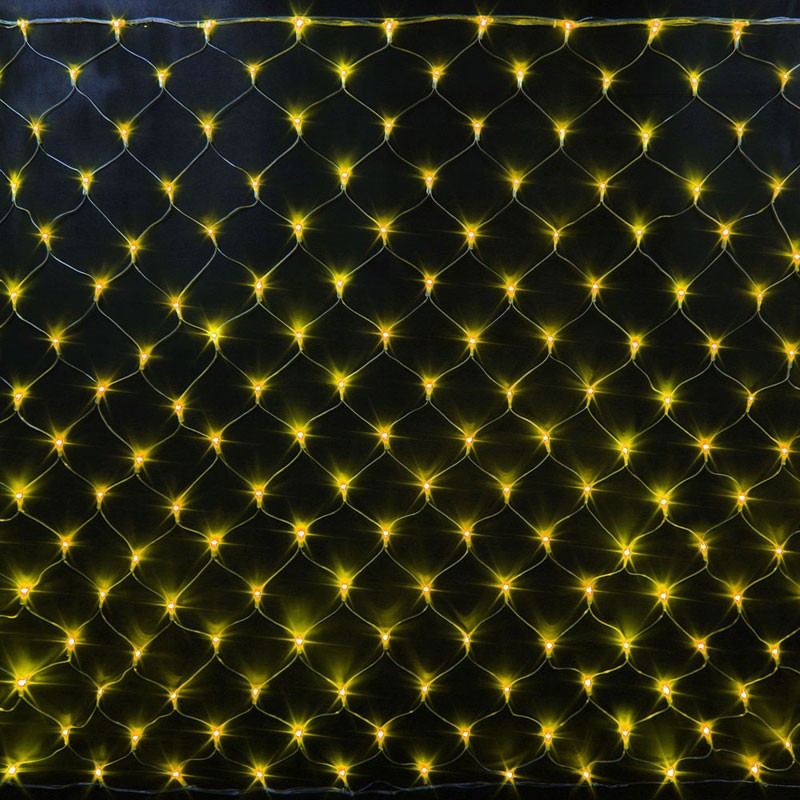 Качественная картинка Светодиодная сетка RichLed 2*1,5 м, 220 В, 8 режимов свечения, цвет желтый