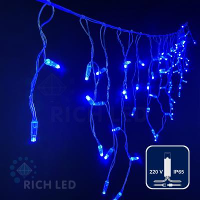 Светодиодная бахрома Rich LED 3*0.5 м, 220 В, пост. свечение, цвет синий, IP 65, герм. колпачок Светодиодная бахрома Rich LED 3*0.5 м, 220 В, пост. свечение, цвет синий, IP 65, герм. колпачок