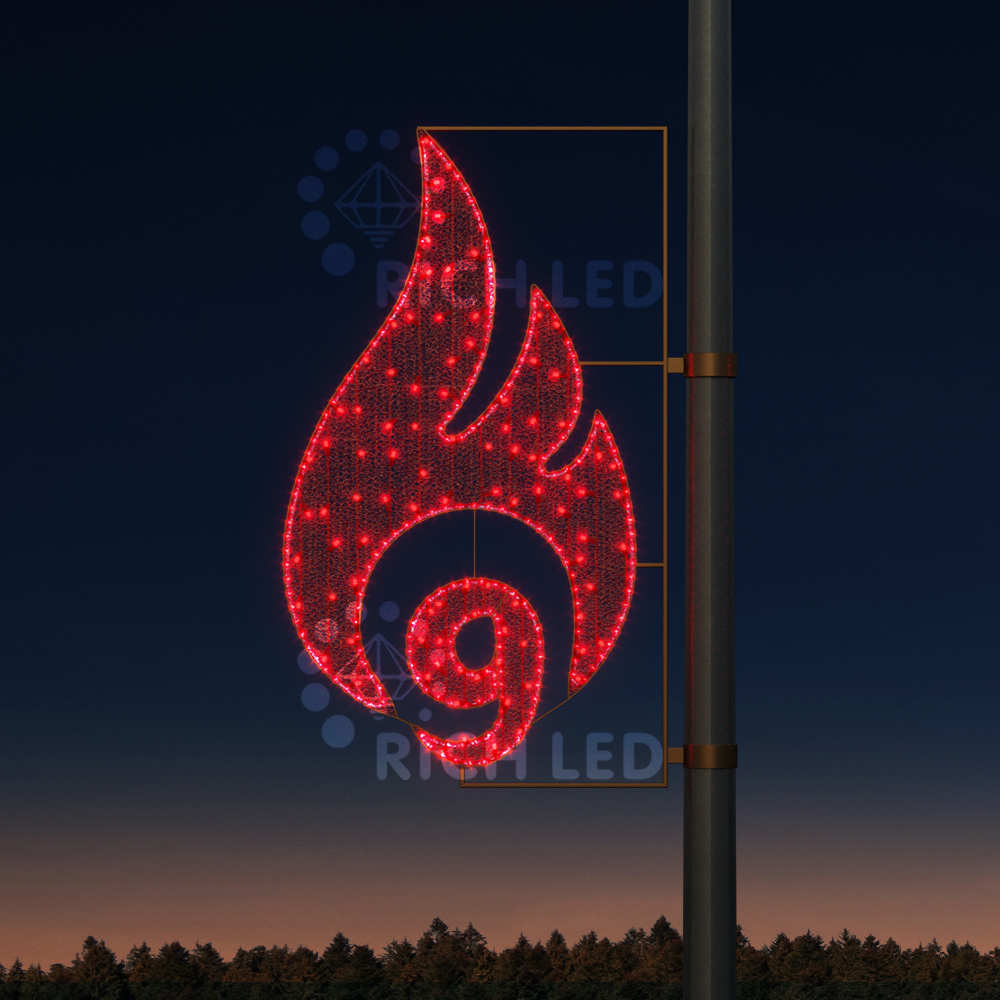 Светодиодная уличная консоль ко Дню победы Rich LED. Тип 9-3 красный заполнение RL-KN-9-3-dR Качественная картинка Светодиодная уличная консоль ко Дню победы Rich LED. Тип 9-3 красный заполнение RL-KN-9-3-dR